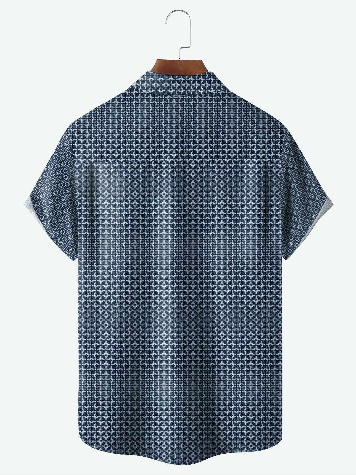 Abstract Pattern Chest Pocket Short Sleeve Casual Shirt