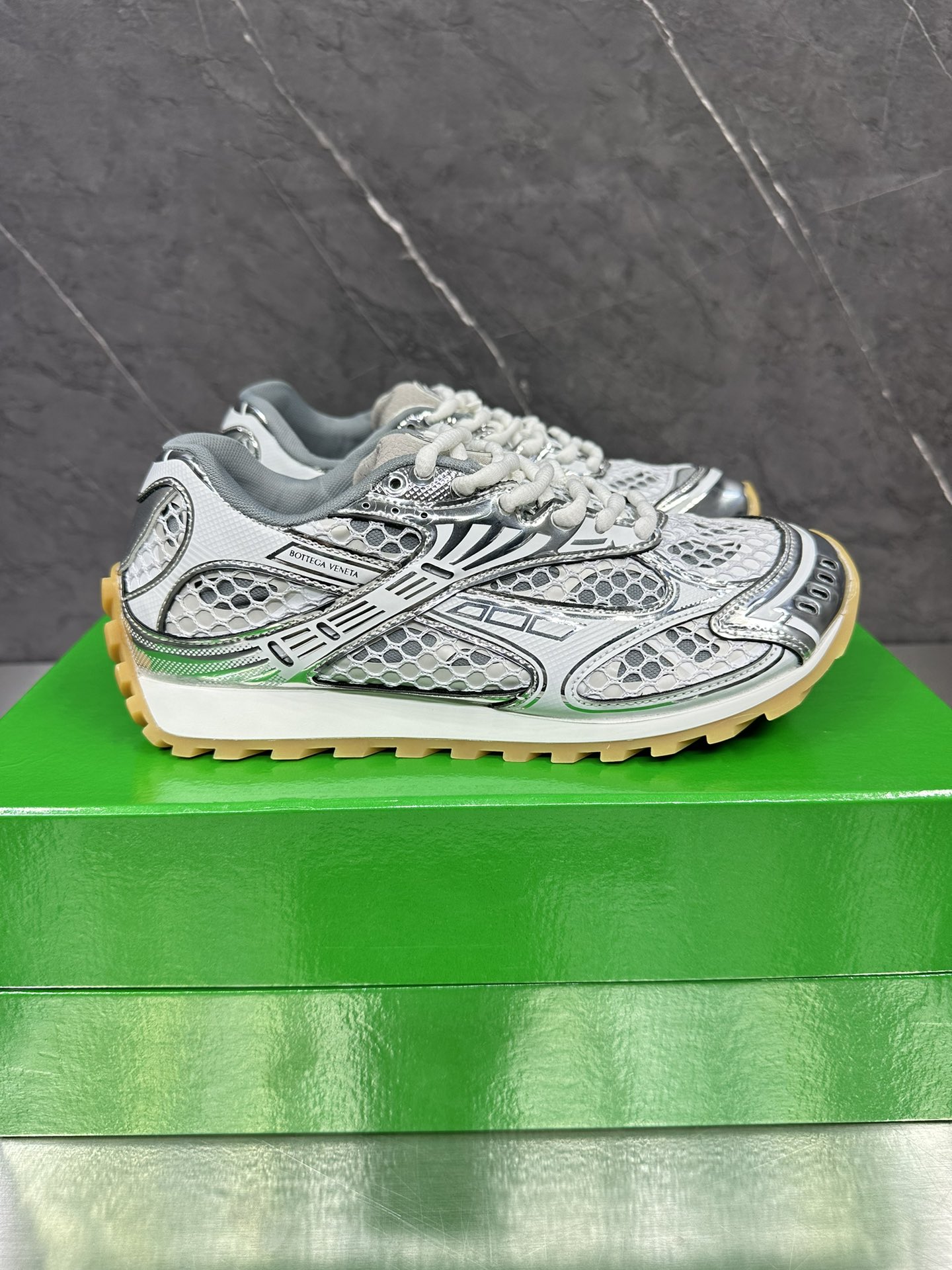 Bottega Veneta Orbit Silver White