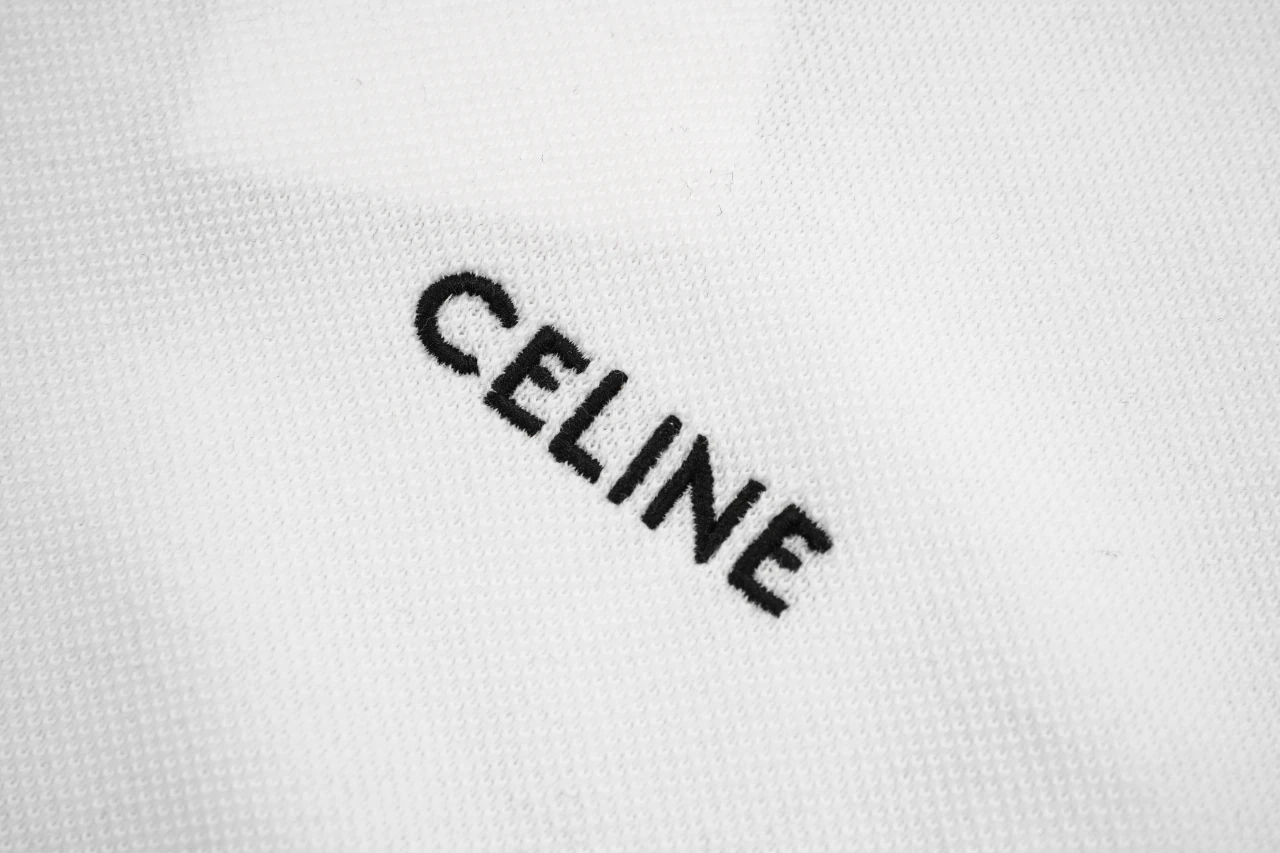 CELINE White Mini Letter Logo Polo Shirt product photo from LabelPicks