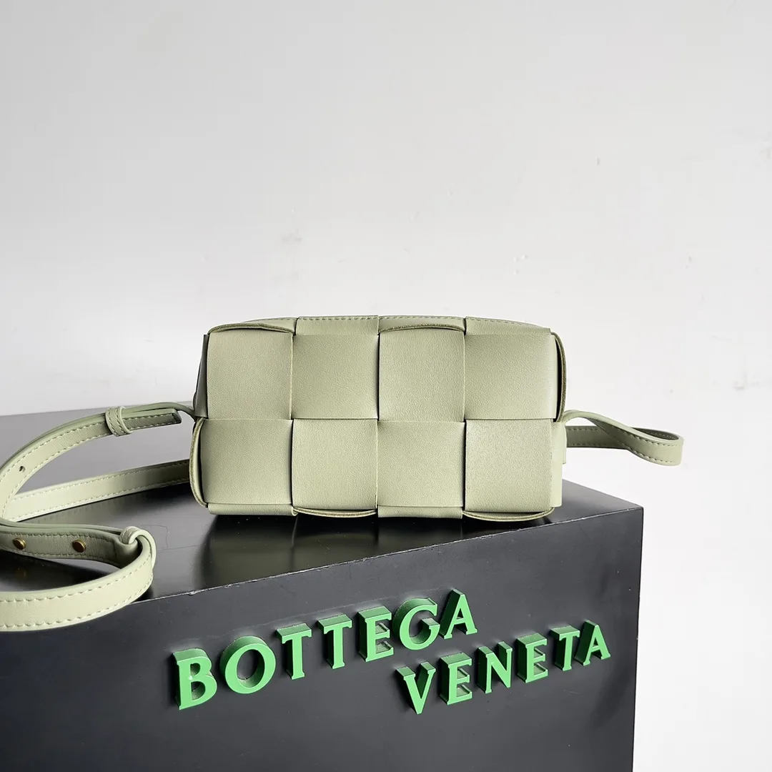 Bottega Veneta Green Cassette Intrecciato Woven Leather Crossbody Bag product photo from LabelPicks