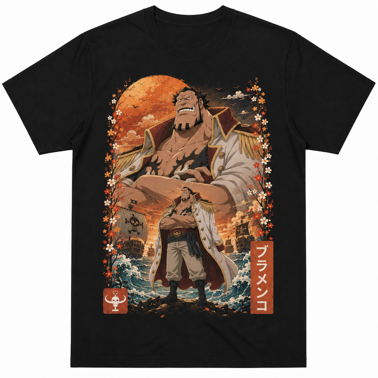 Remera Anime Barbanegra One Piece Manga Corta