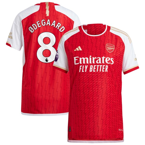 Martin Odegaard Arsenal adidas 2023/24 Home Authentic Player Jersey - Red/Yellow