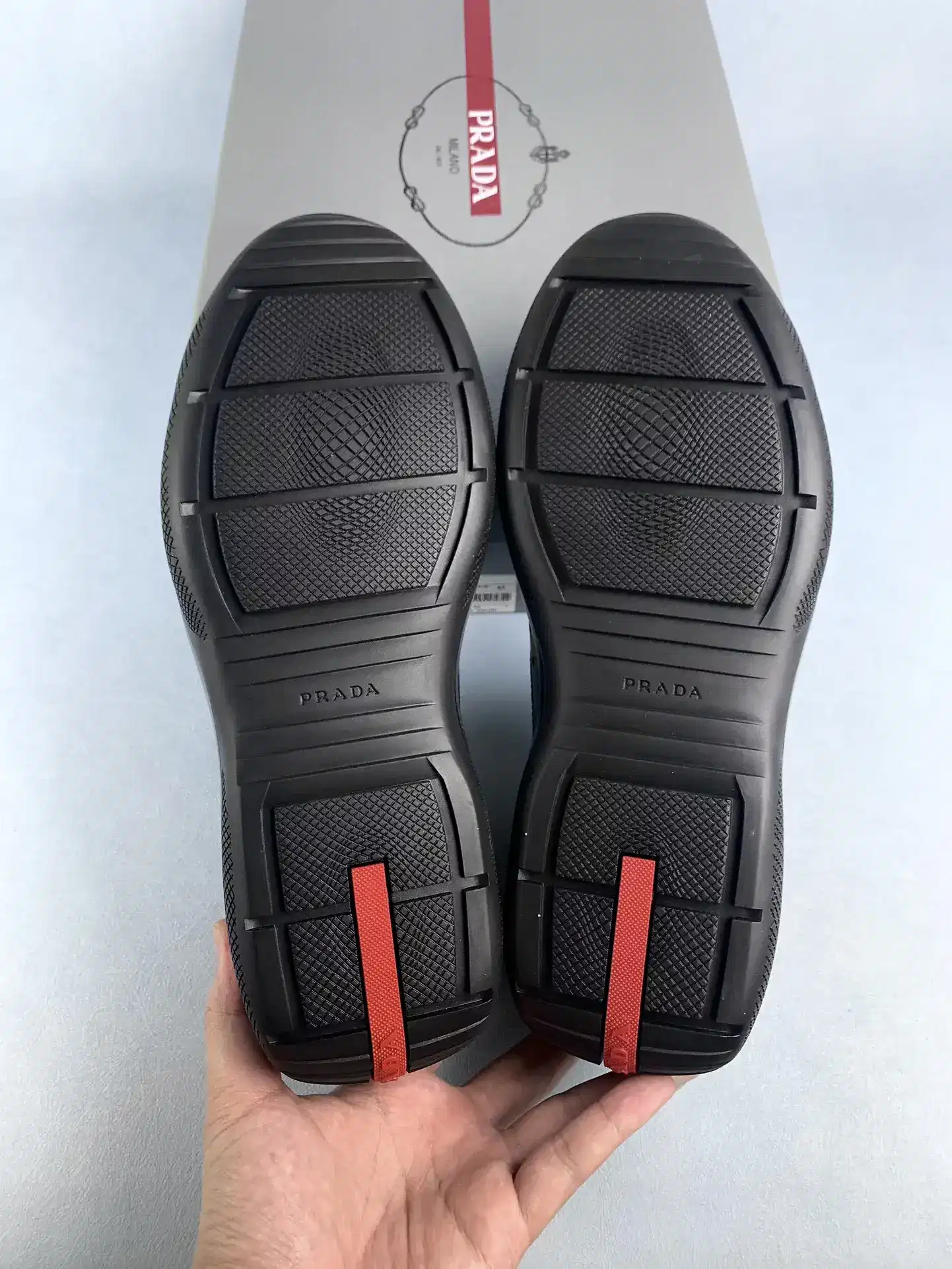 Prada America's Cup fabric and leather sneakers product photo from LabelPicks