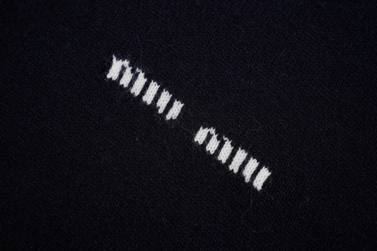 Miu Miu Navy Contrast Stripe Polo Sweater product photo from LabelPicks
