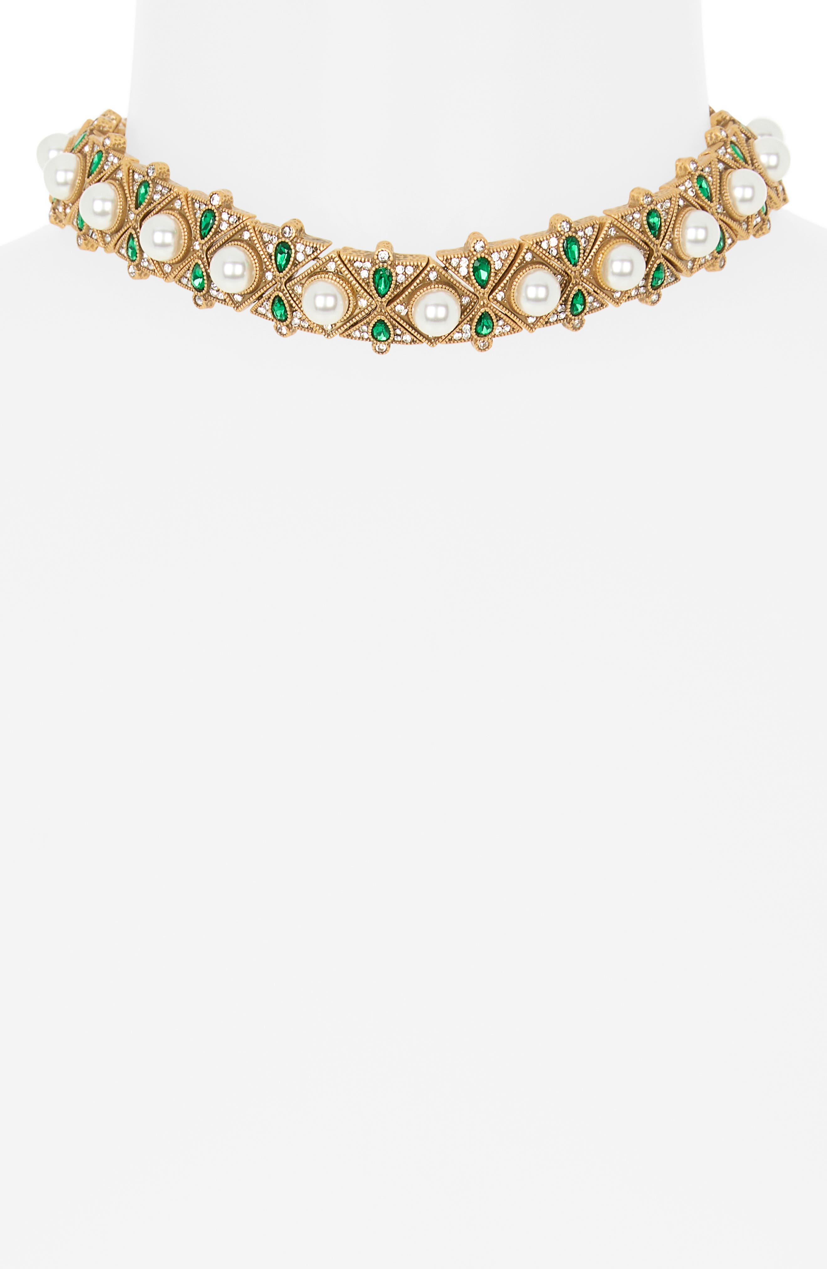 Kenneth Jay Lane Mixed Stone Choker Necklace