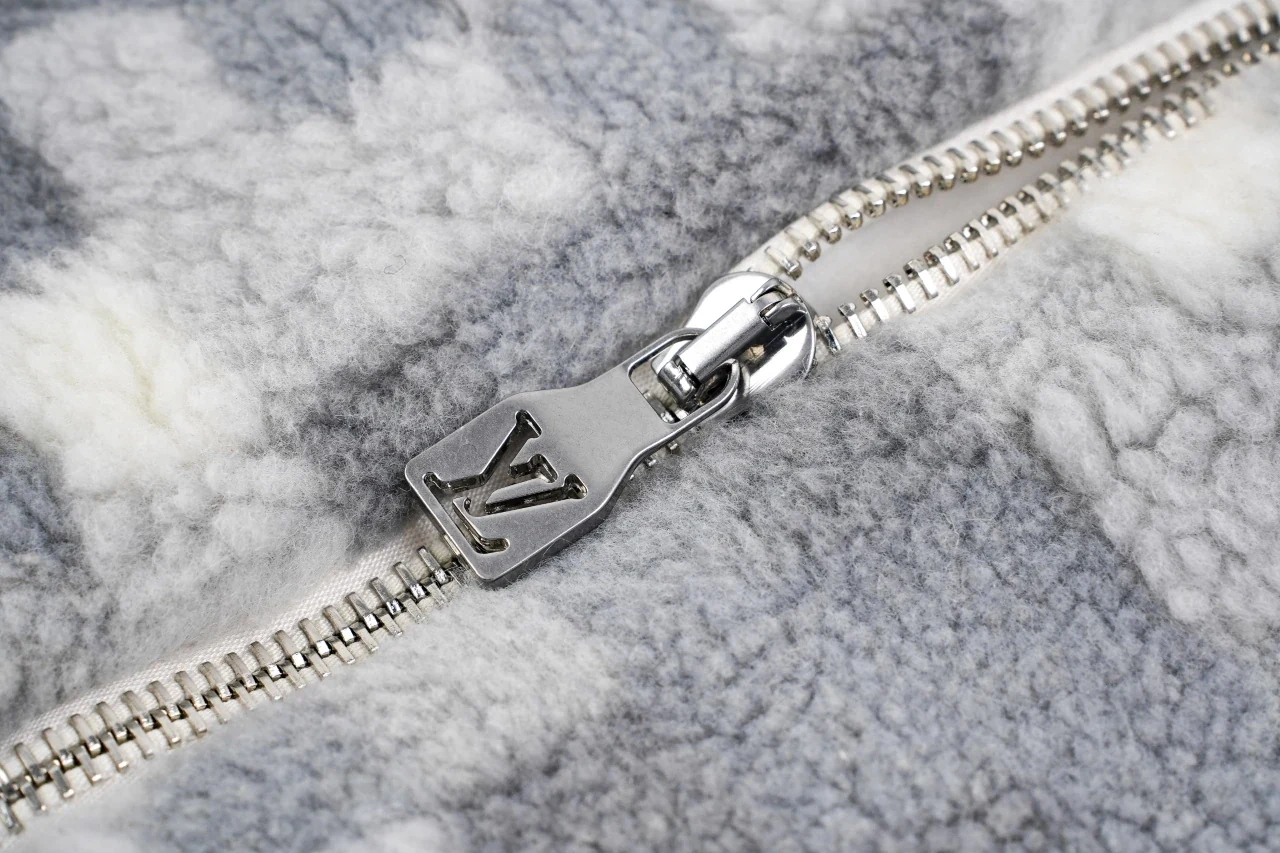 Louis Vuitton White Grey Mosaic Sherpa Jacket product photo from LabelPicks