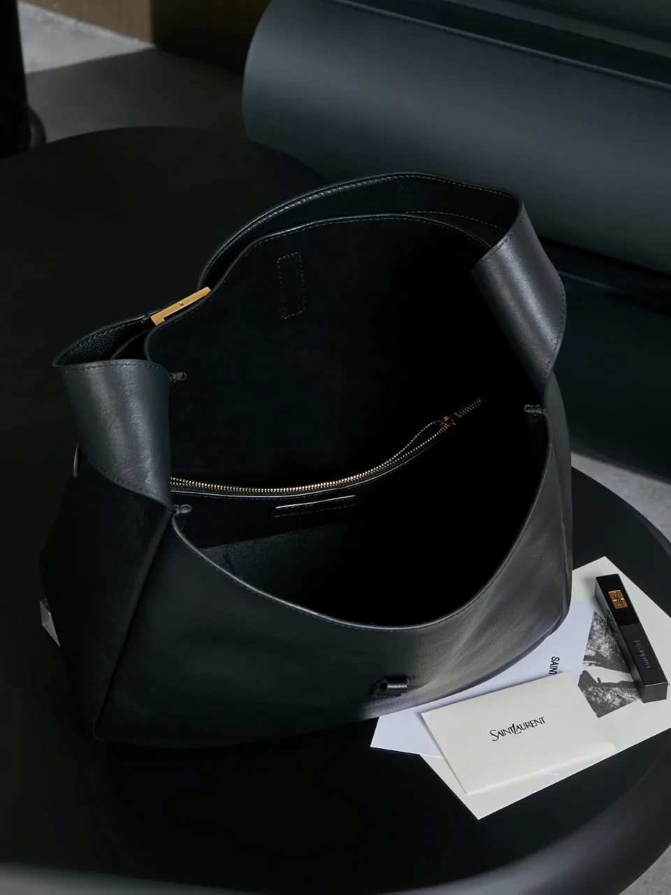 Saint Laurent Grained Leather Hobo Bag product photo from LabelPicks