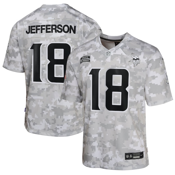 Justin Jefferson Minnesota Vikings Nike Youth 2024 Salute to Service Game Jersey - Arctic Camo
