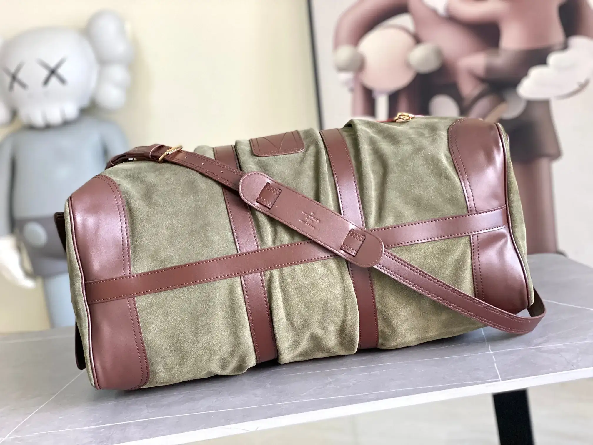 Louis Vuitton Green Keepall Calfskin Tote Bag product photo from LabelPicks
