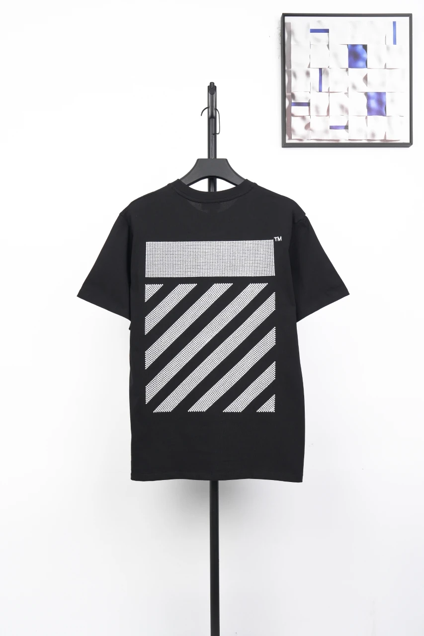 Off-White Black Diagonal Stripe Graphic T-Shirt product photo from LabelPicks