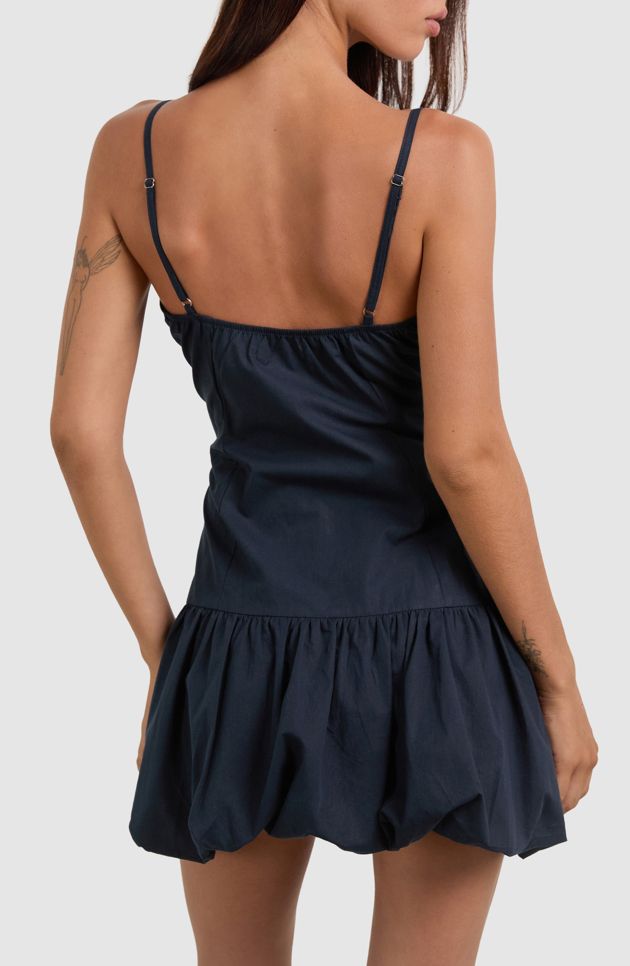 Motel Juun Puffball Cotton Poplin Minidress