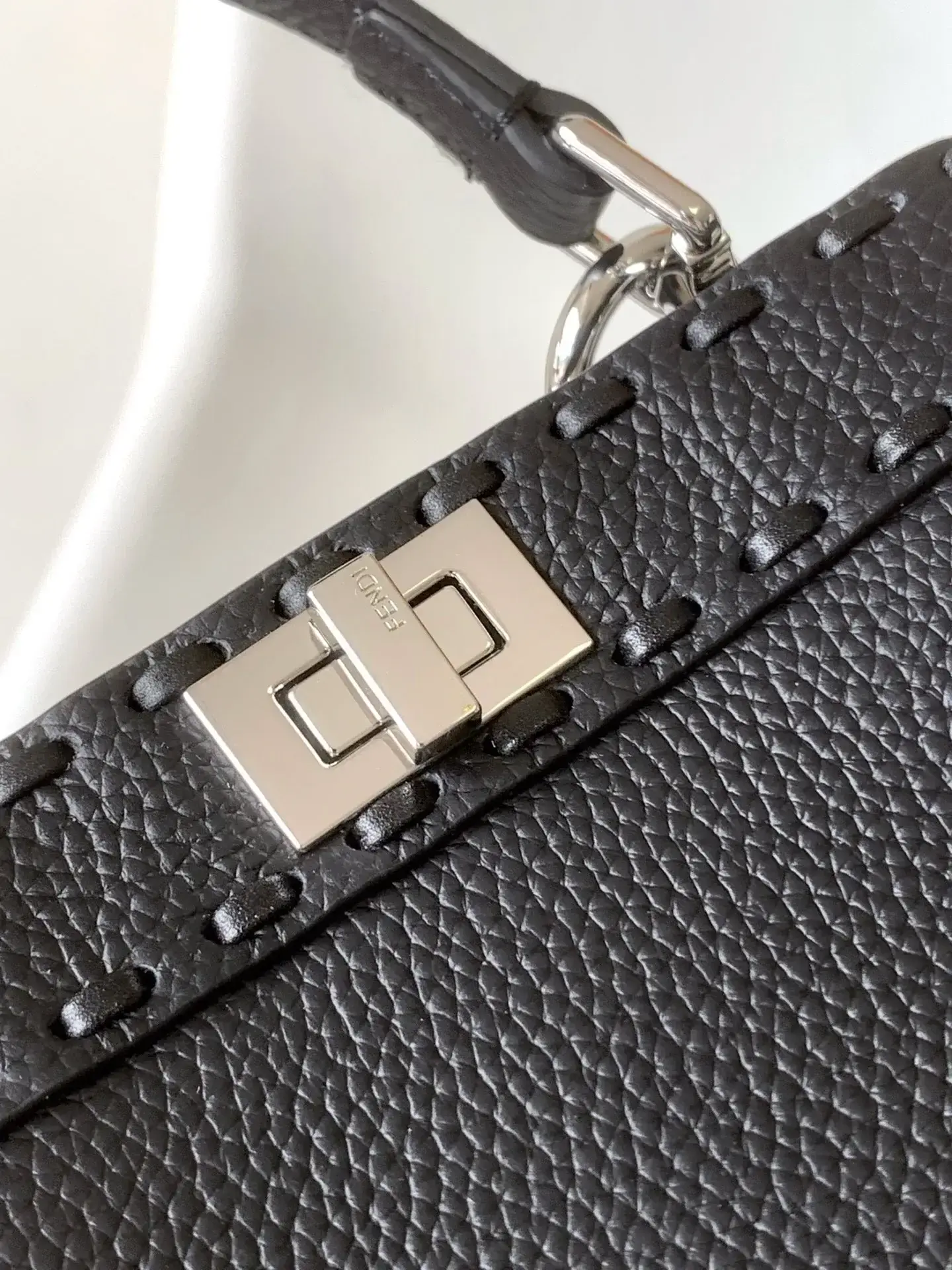 Fendi Black Peekaboo Calfskin Top Handle Bag product photo from LabelPicks