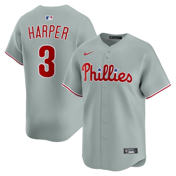 Bryce Harper Philadelphia Phillies Nike Road Limited Player Jersey - Gray