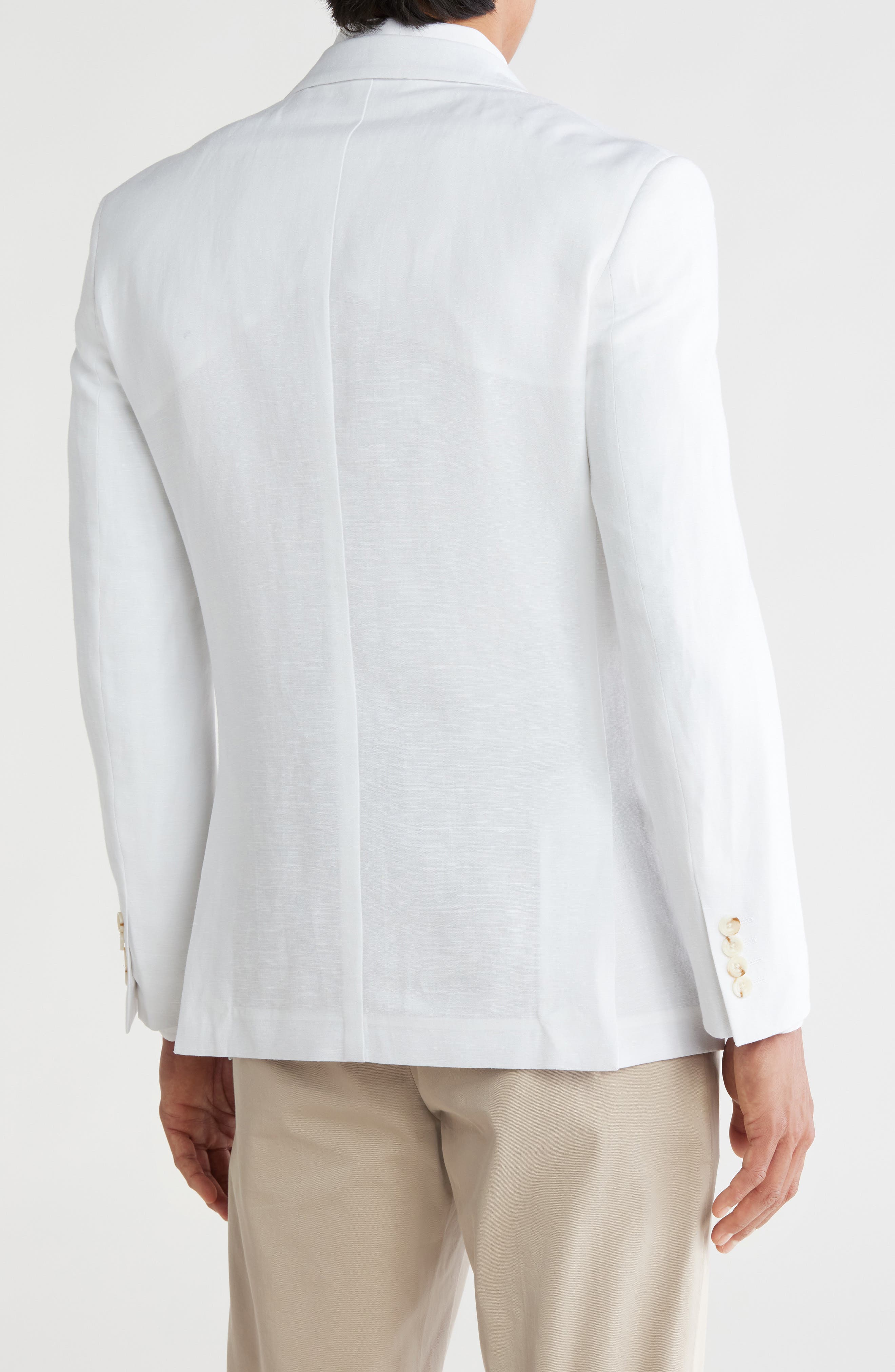 Gino Vitale Slim Fit Solid Linen Blend Blazer