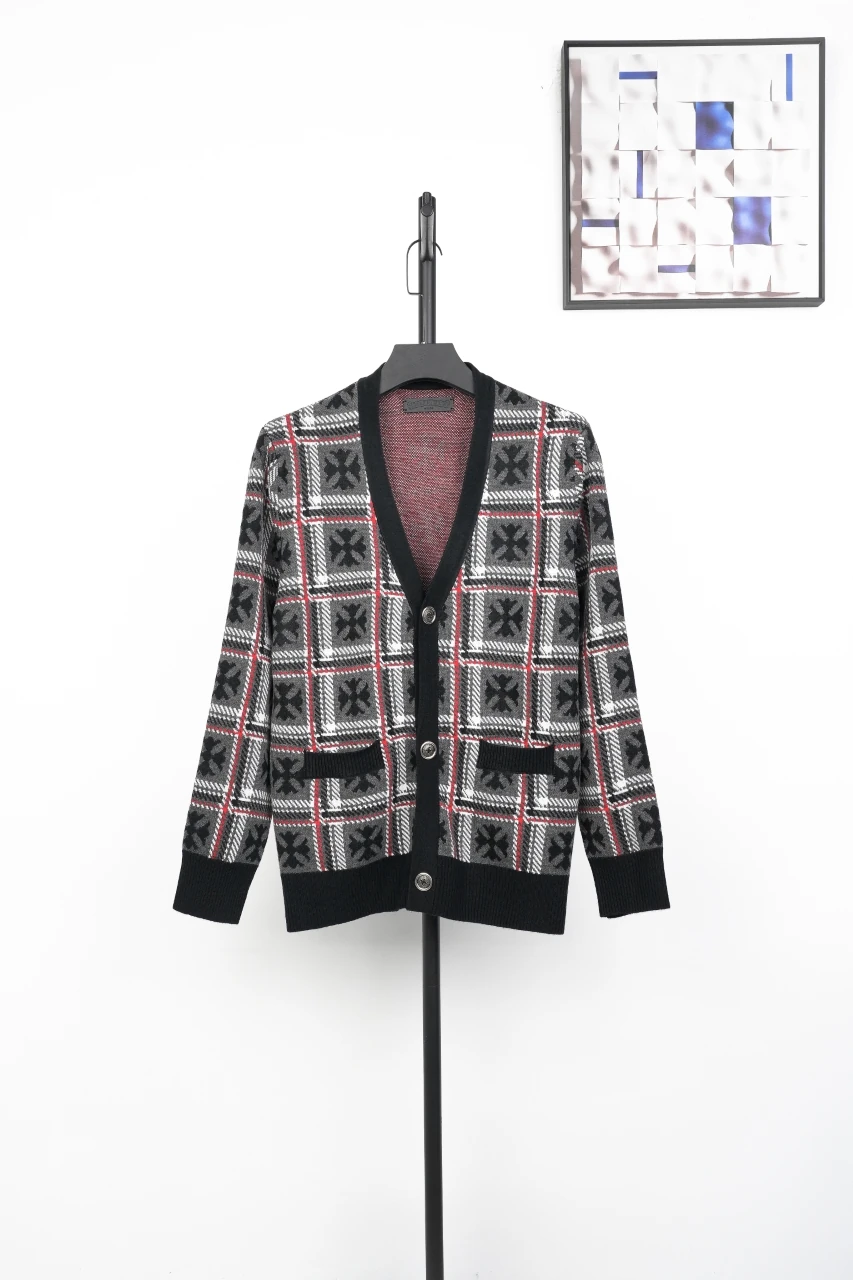 Chrome Hearts Plaid Cross Knit Cardigan product photo from LabelPicks