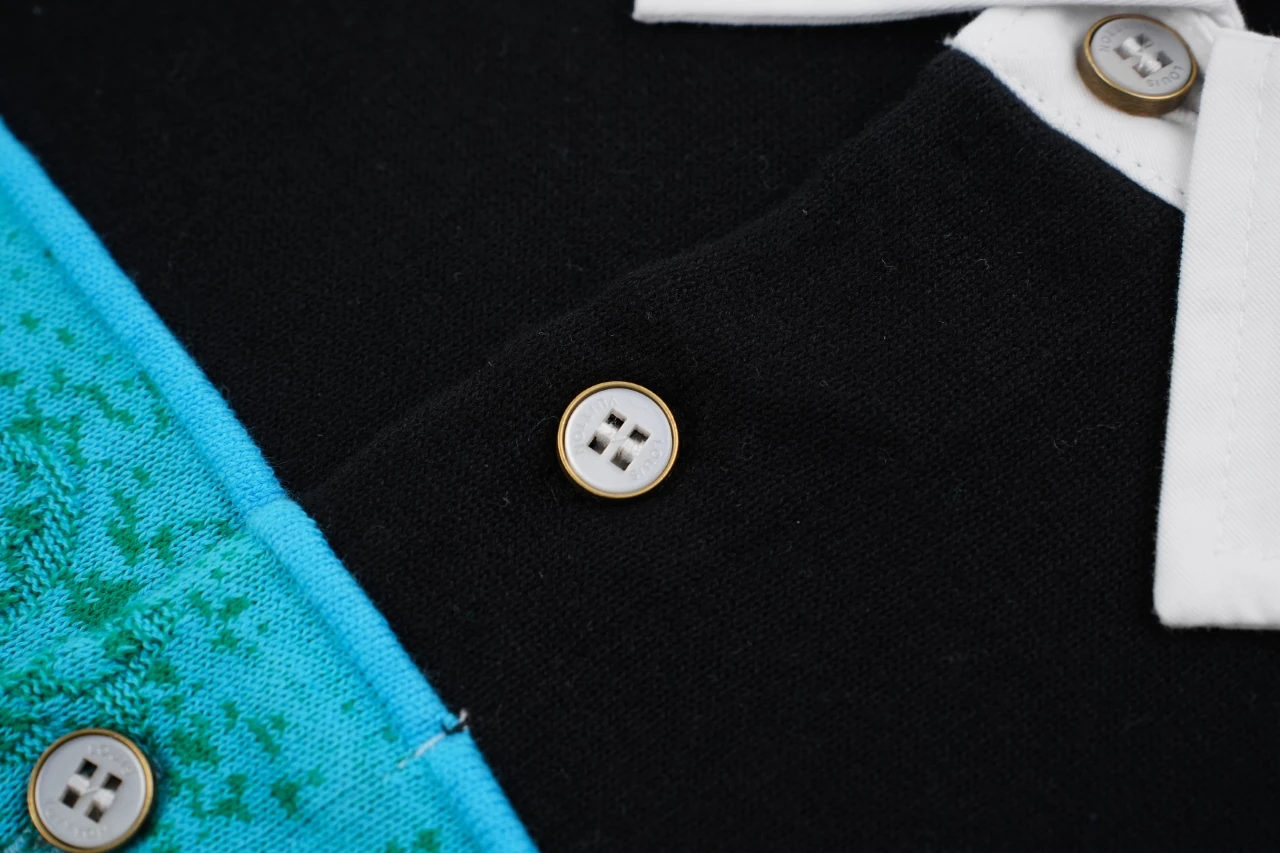Louis Vuitton Black Green Gradient Monogram Letter Jacquard Polo Shirt product photo from LabelPicks