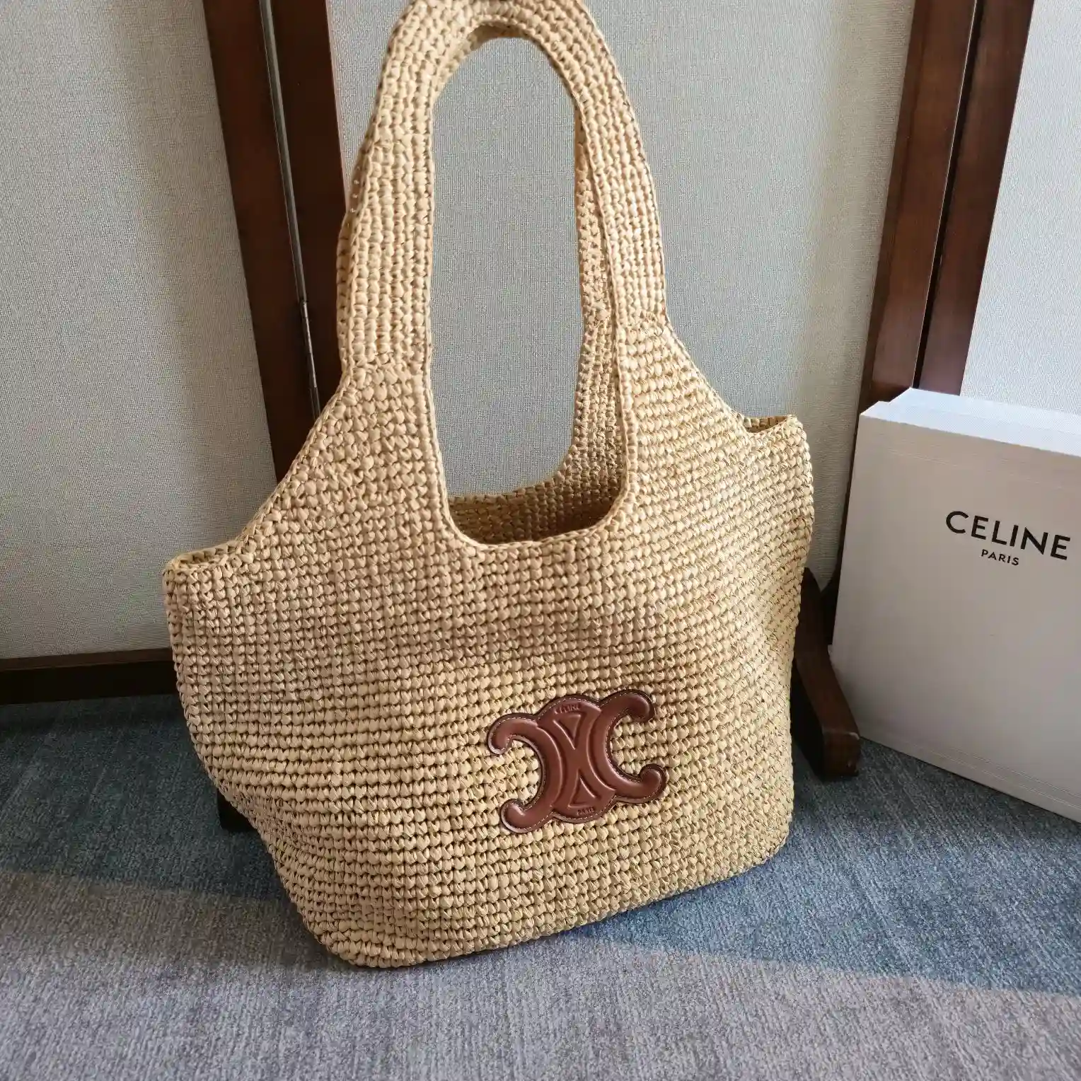 Celine Straw Woven Triomphe Tote Bag product photo from LabelPicks