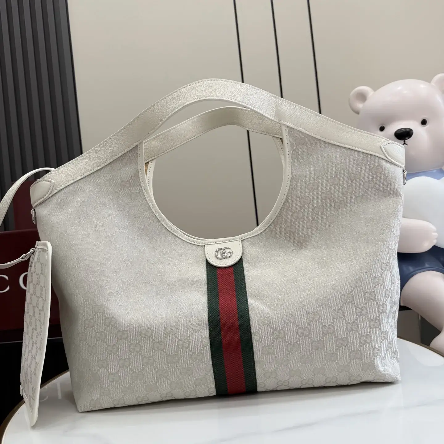 Gucci White Generation GG Supreme Canvas Tote Bag product photo from LabelPicks