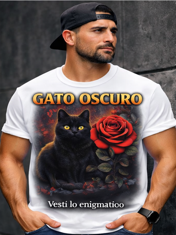Remera Gato Oscuro – Rosa & Misterio