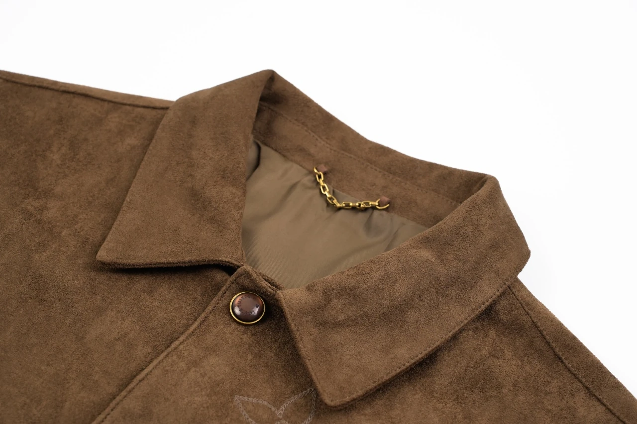 Louis Vuitton Camel Brown Suede Feel Padded Shirt Jacket product photo from LabelPicks