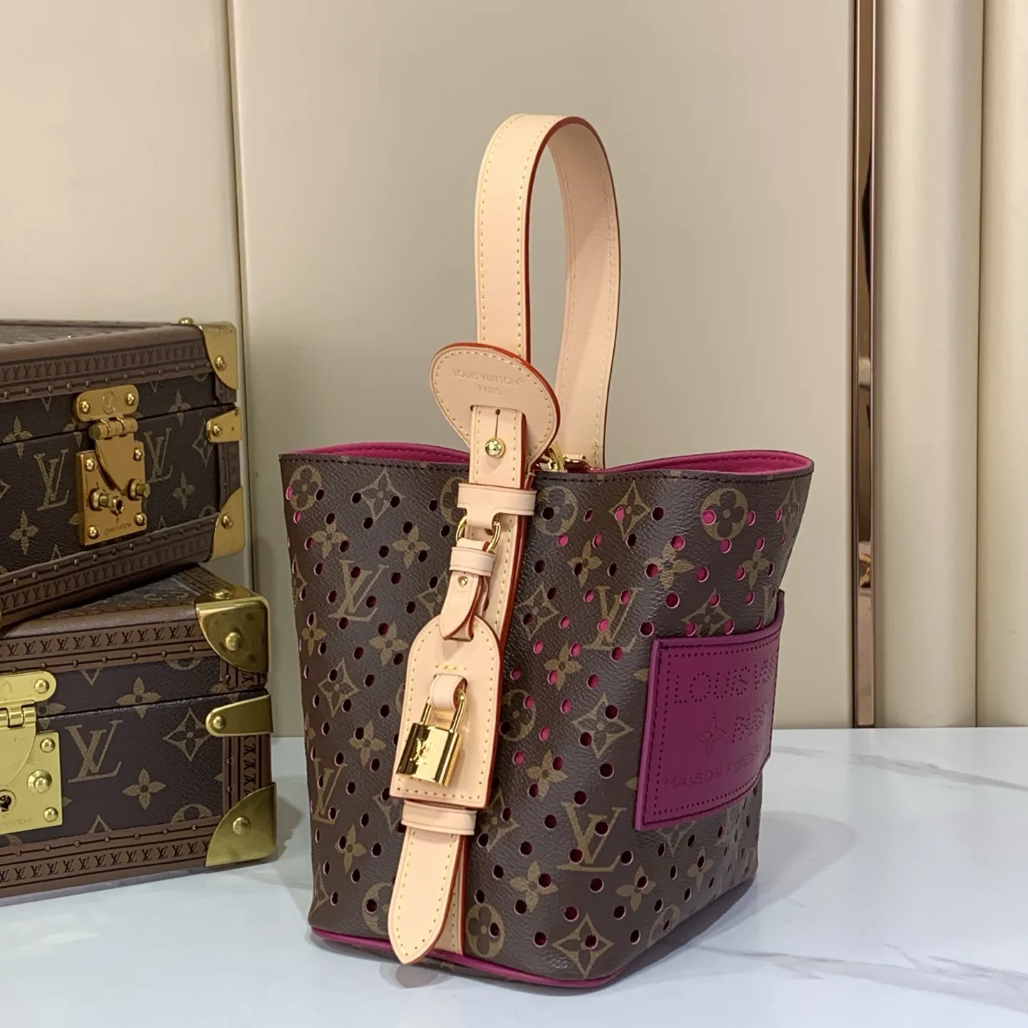 Louis Vuitton Red Monogram Canvas Bucket Bag product photo from LabelPicks