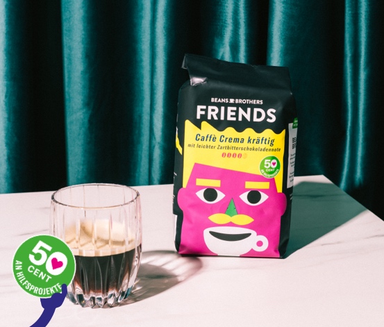 BEANS BROTHERS FRIENDS Caffè Crema Kräftig - 10x 500 g Ganze Bohne