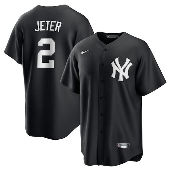 Derek Jeter New York Yankees Nike Lights Out Replica Player Jersey - Black