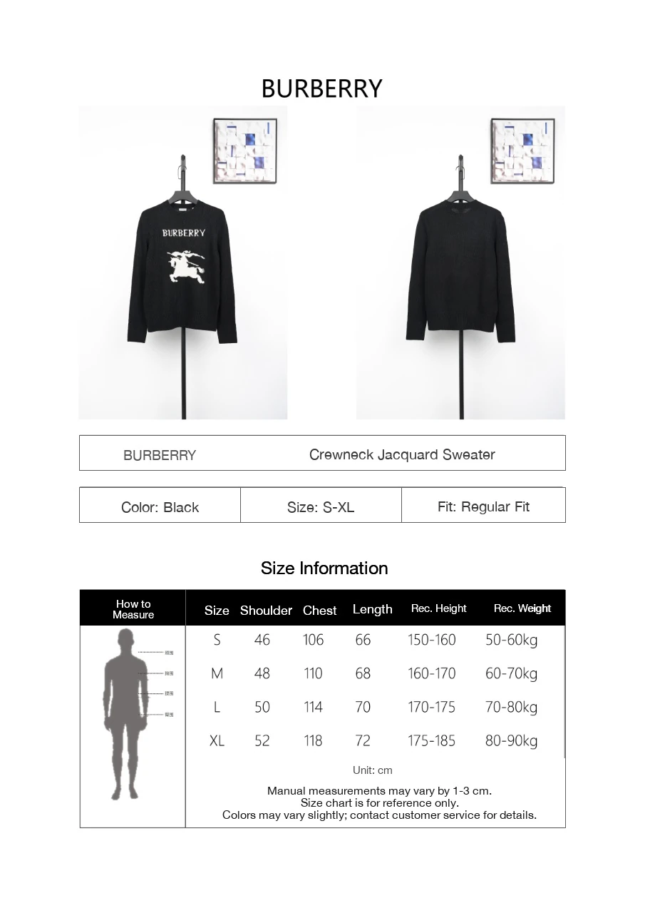 Burberry Black Equestrian Knight Jacquard Crewneck Sweater product photo from LabelPicks