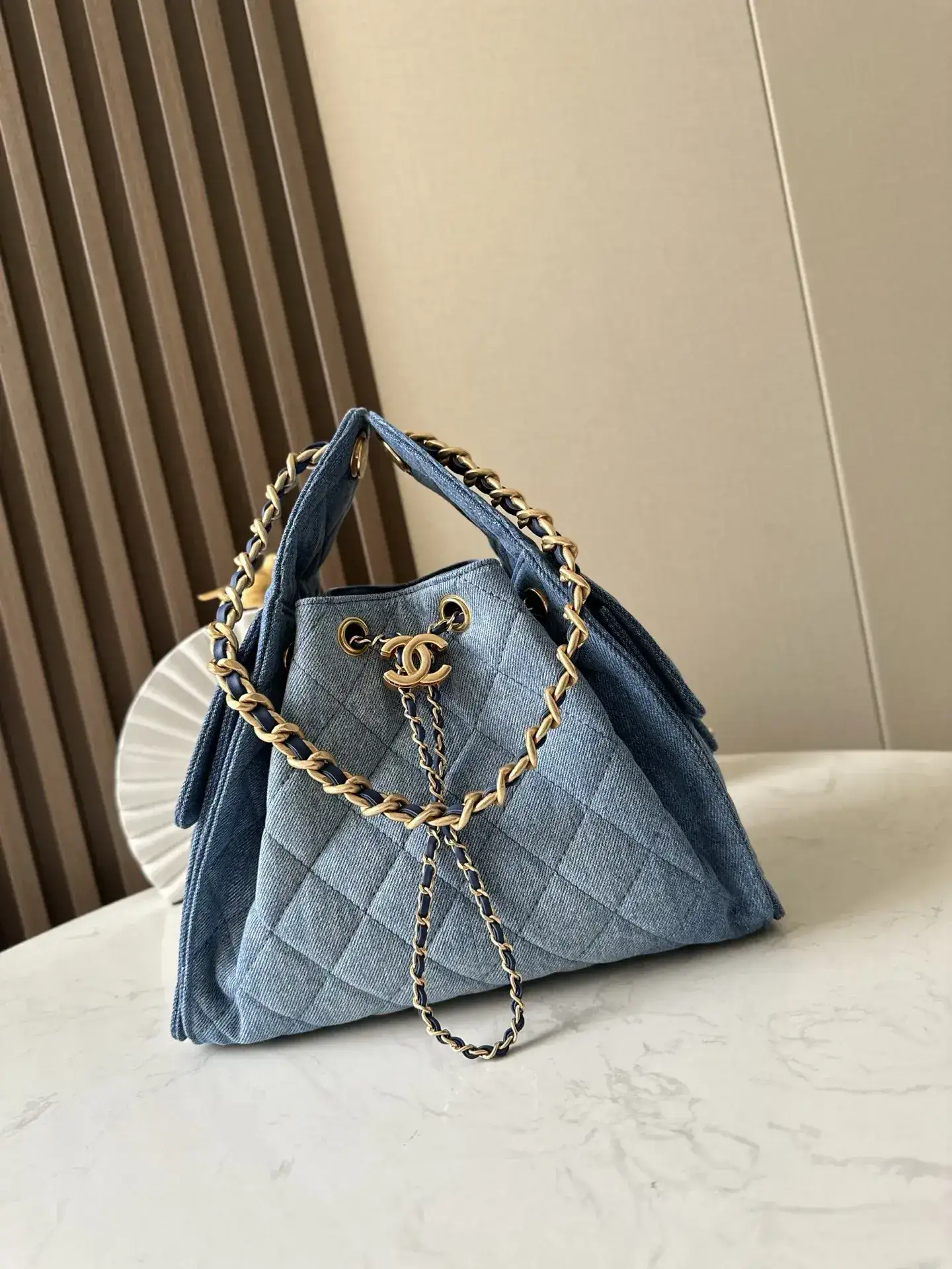 Chanel Blue Quilted Leather Hobo Bag product photo from LabelPicks