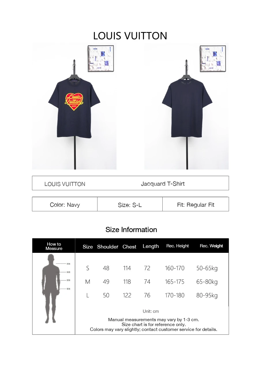 Louis Vuitton Navy Heart Jacquard T-Shirt product photo from LabelPicks