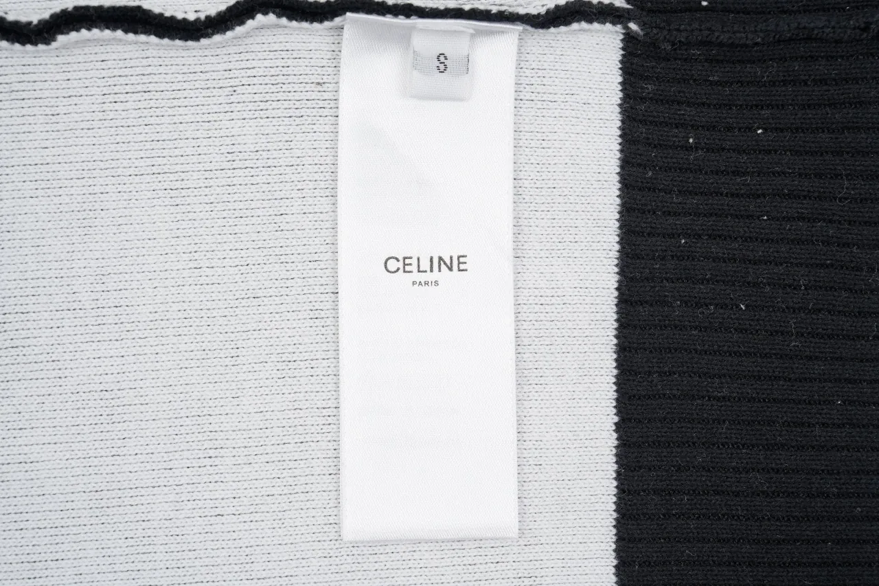 CELINE Black Triomphe Jacquard Cotton Crewneck Sweater product photo from LabelPicks