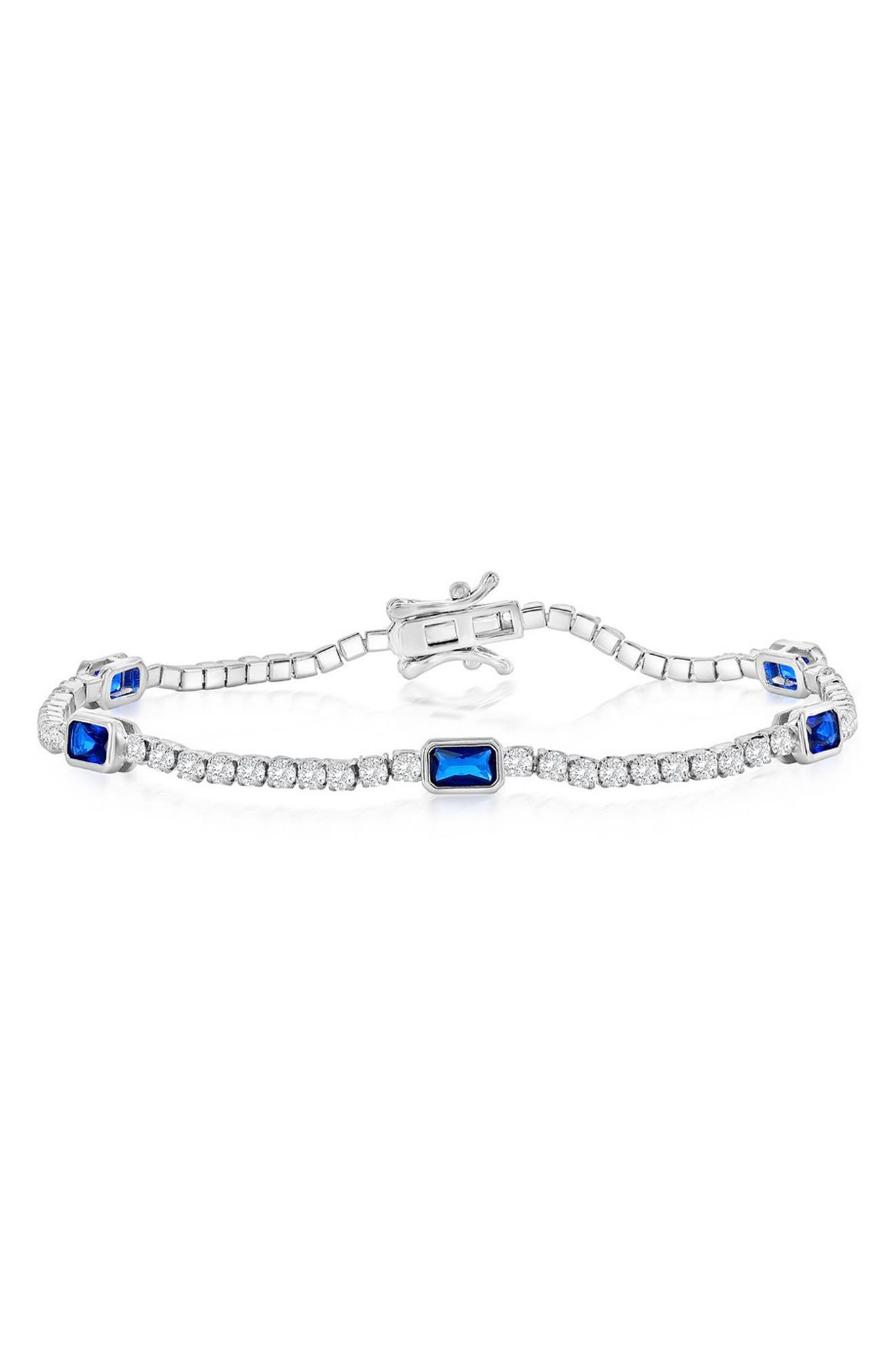 SIMONA CZ & Lab-Grown Sapphire Chain Bracelet