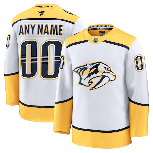 Nashville Predators  Away Premium Custom Jersey - White/Gold