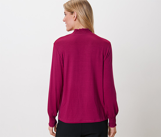 Bedrucktes Blusenshirt mit Stehkragen