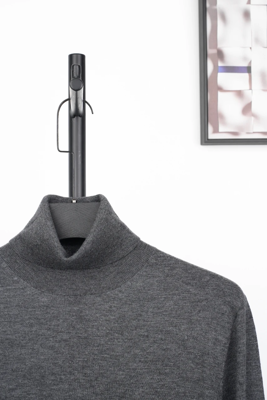 Brunello Cucinelli Dark Grey Wool Turtleneck Sweater product photo from LabelPicks