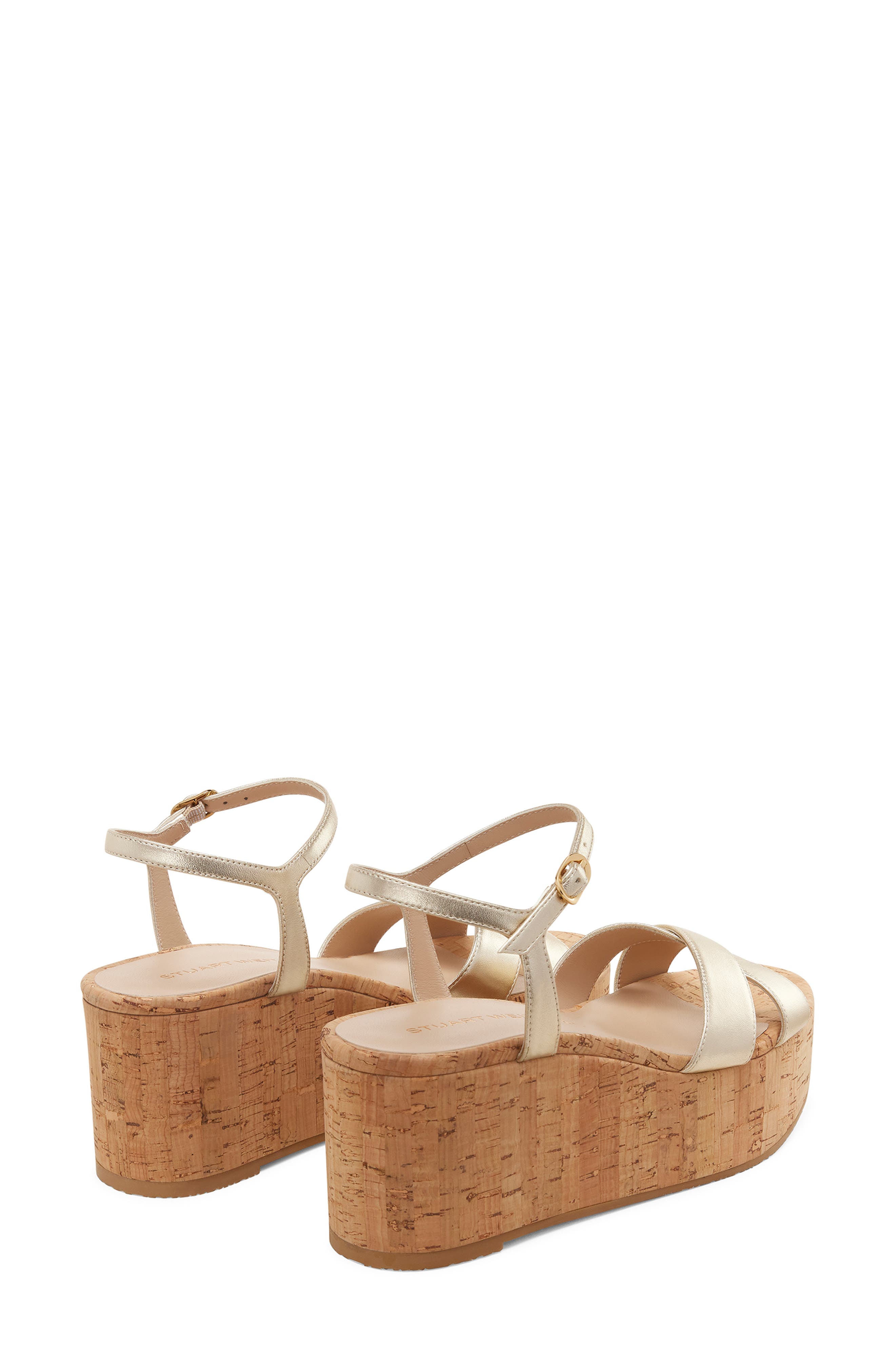 Stuart Weitzman Dayna Ankle Strap Platform Wedge Sandal