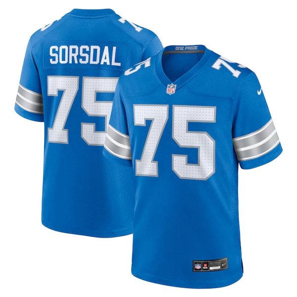 Colby Sorsdal Detroit Lions Nike Team Game Jersey -  Blue