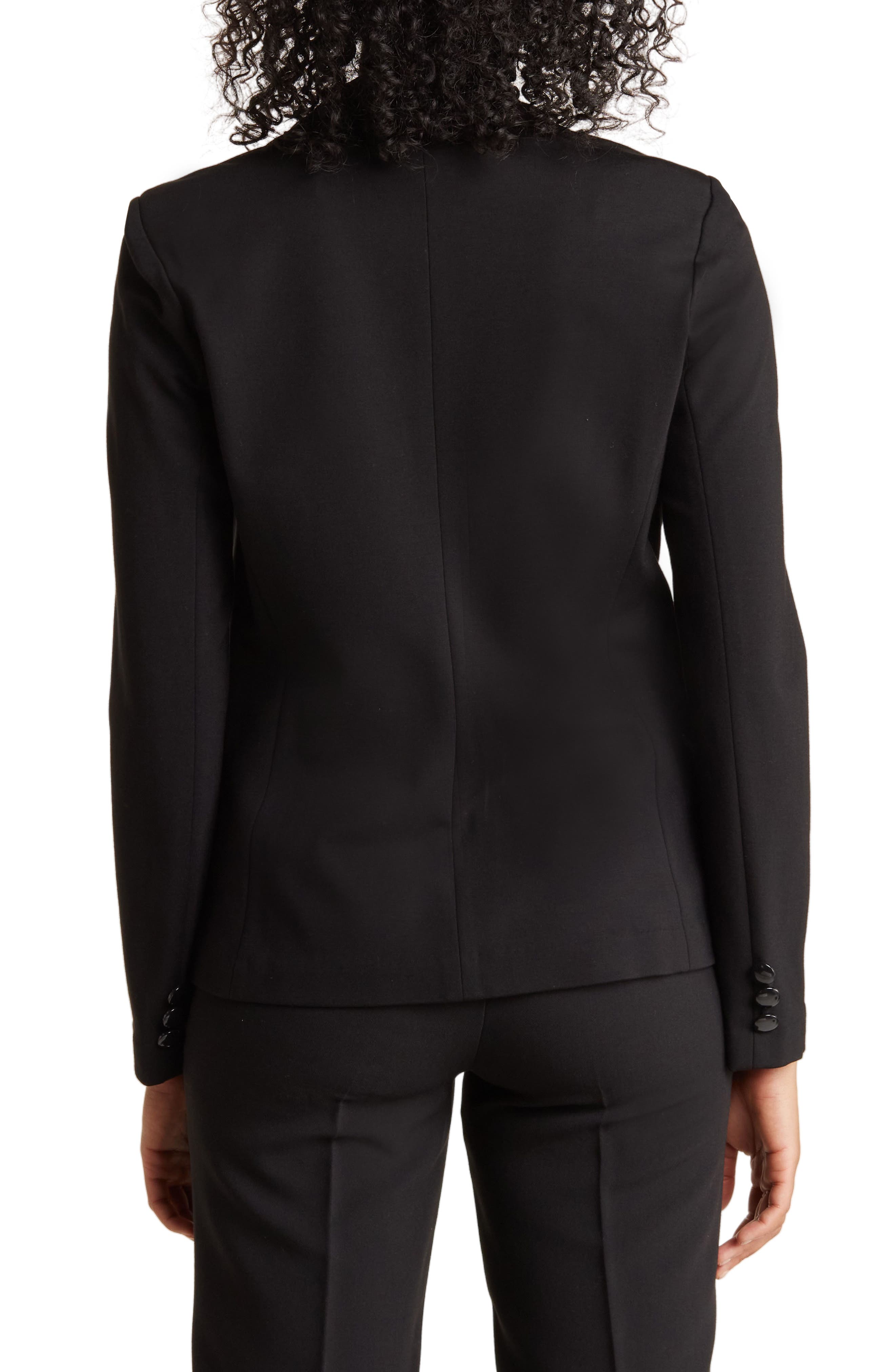 Amanda & Chelsea Classic One-Button Ponte Knit Blazer