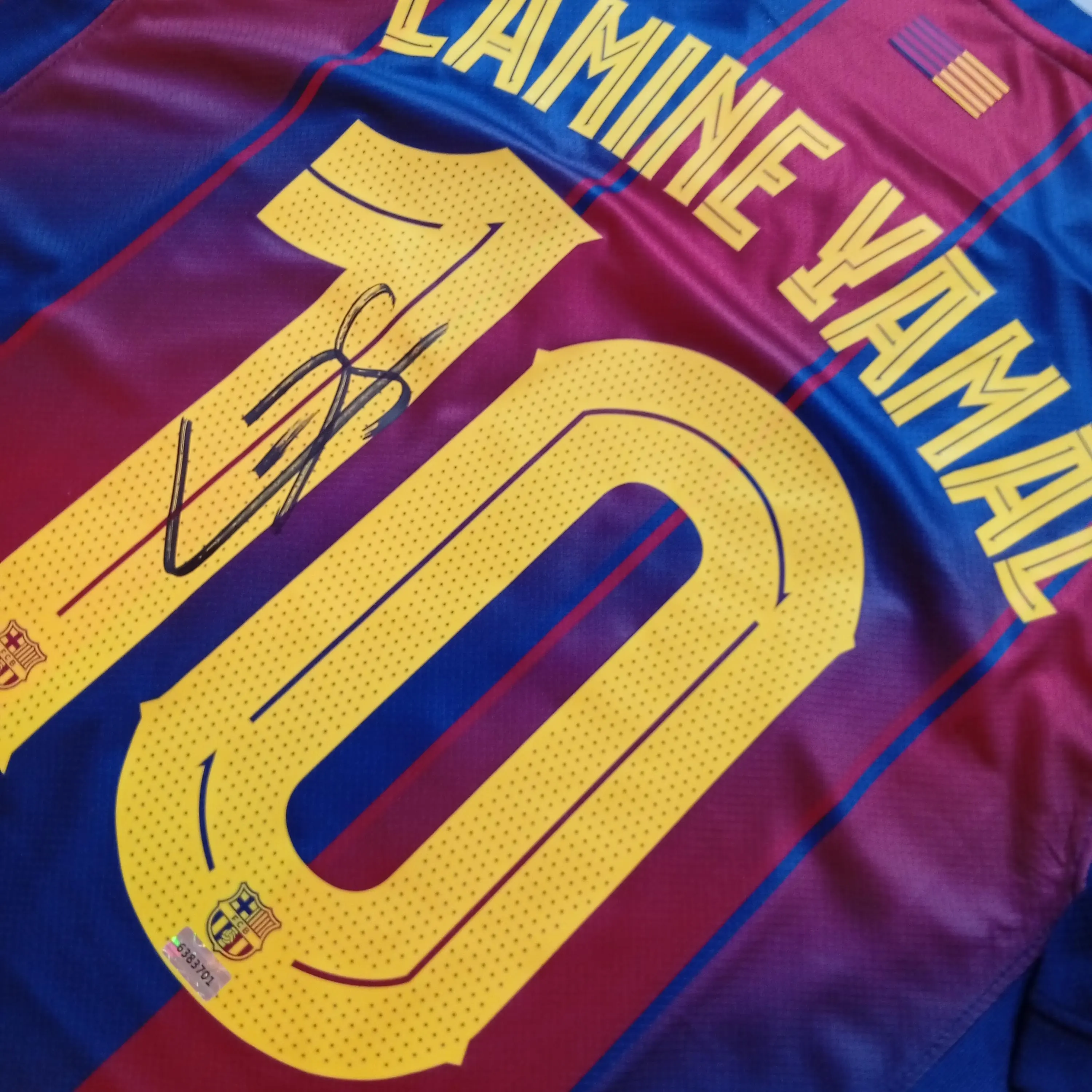 Lamine Yamal Signed Autographed Barcelona FC Home Jersey/Football Shirt With COA