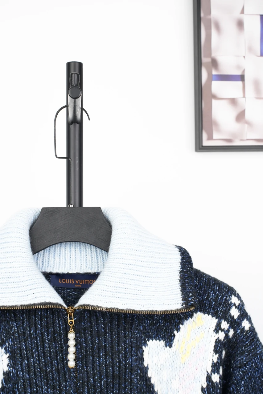 Louis Vuitton Navy Koi Sakura Zip Sweater Jacket product photo from LabelPicks