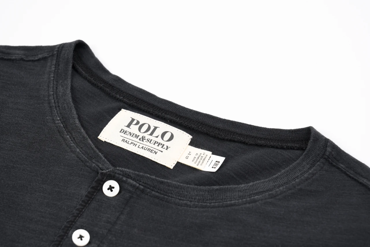 Ralph Lauren Black Pony Embroidered Henley Long Sleeve T-Shirt product photo from LabelPicks