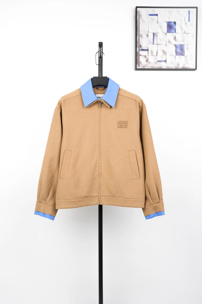 Miu Miu Camel Contrast Collar Jacket product photo from LabelPicks