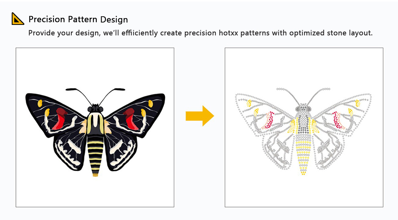 Step 1: Pattern design for shoe crystal transfer