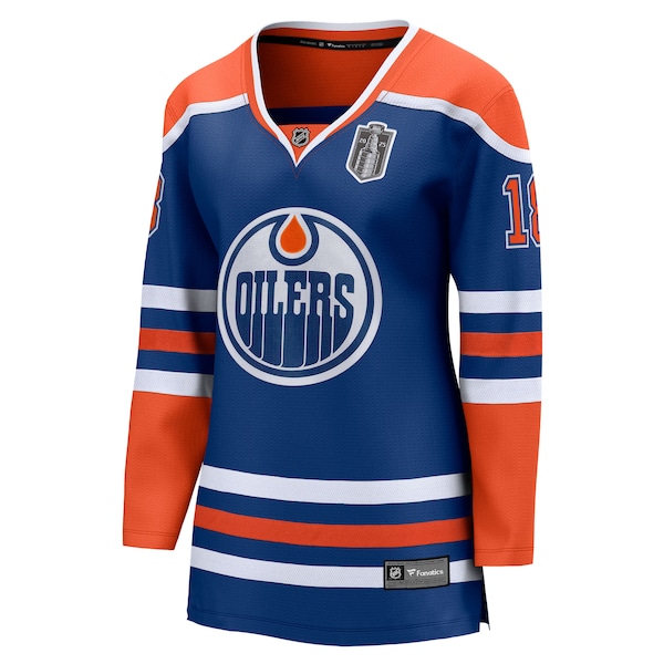 Zach Hyman Edmonton Oilers  Women's 2025 Stanley Cup Final Home Breakaway Jersey - Royal