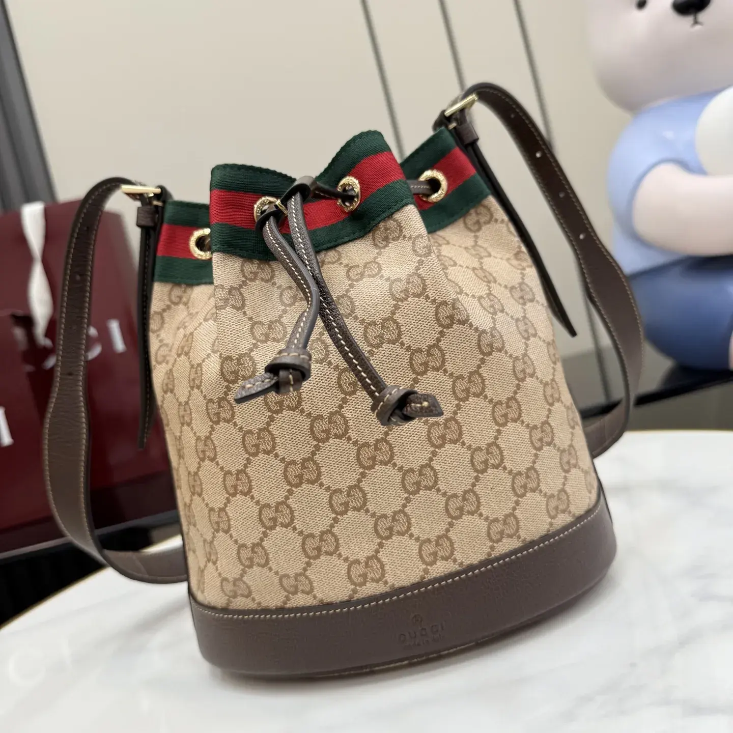 Gucci Generation Brown Canvas and Leather Bucket Bag product photo from LabelPicks