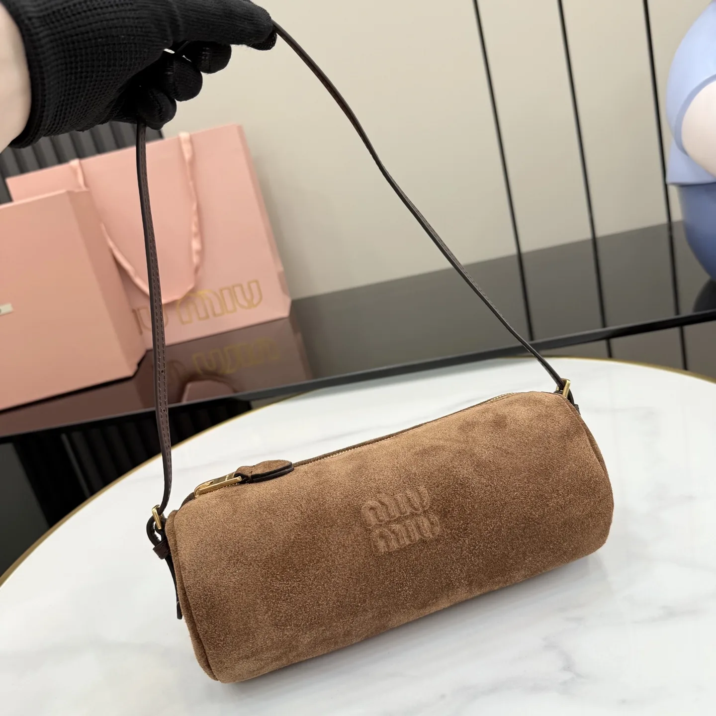 Miu Miu Suede Leather Top Handle Bag product photo from LabelPicks