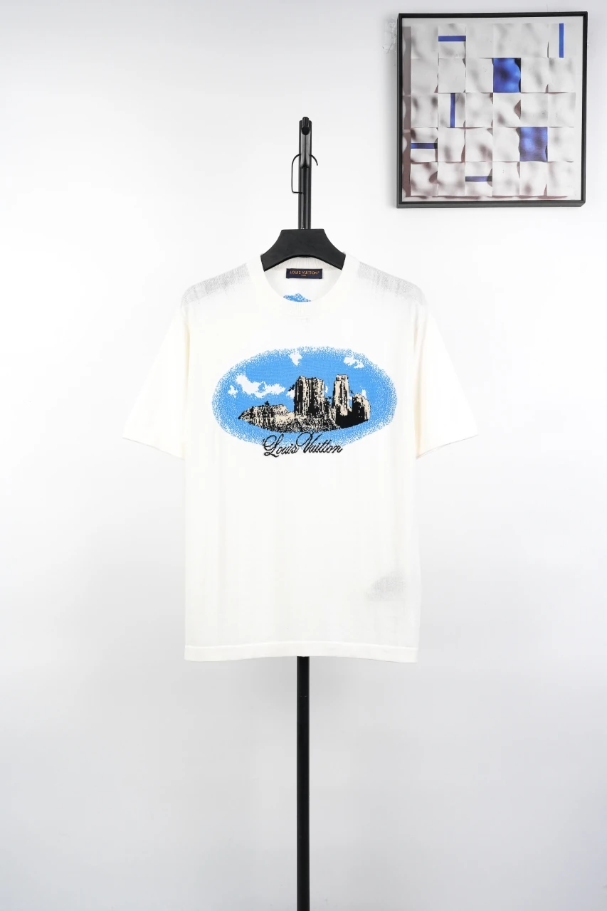 Louis Vuitton White Western Landscape Jacquard T-Shirt product photo from LabelPicks