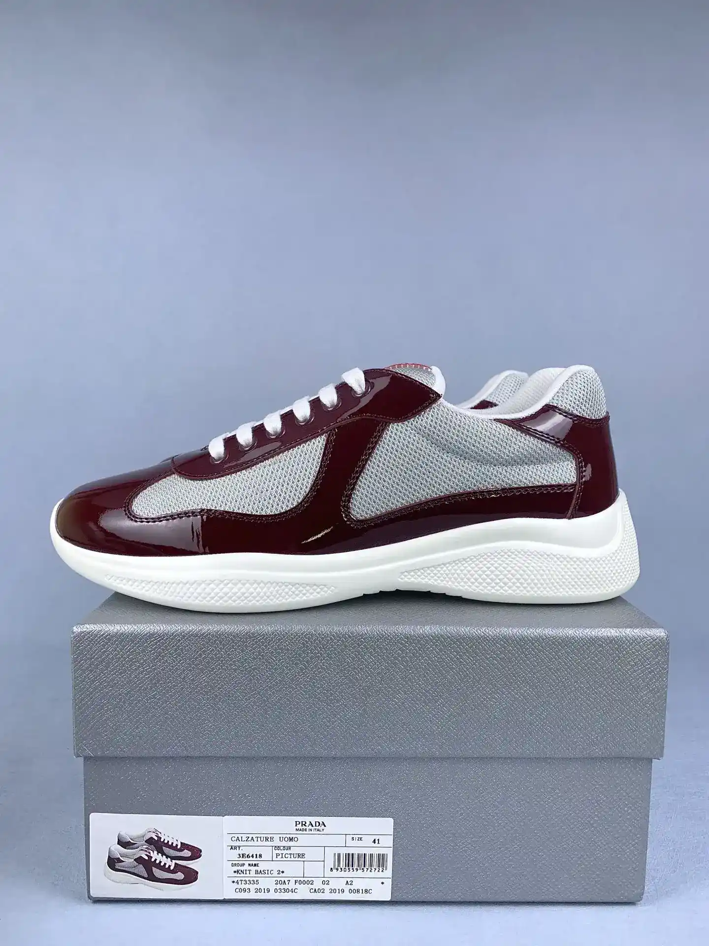 Patent leather and technical fabric Prada America's Cup sneakers product photo from LabelPicks