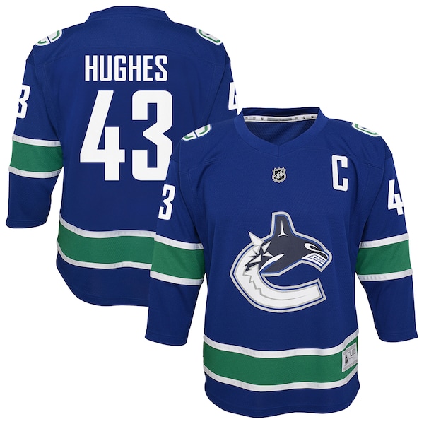 Quinn Hughes Vancouver Canucks Youth Alternate Replica Player Jersey - Blue