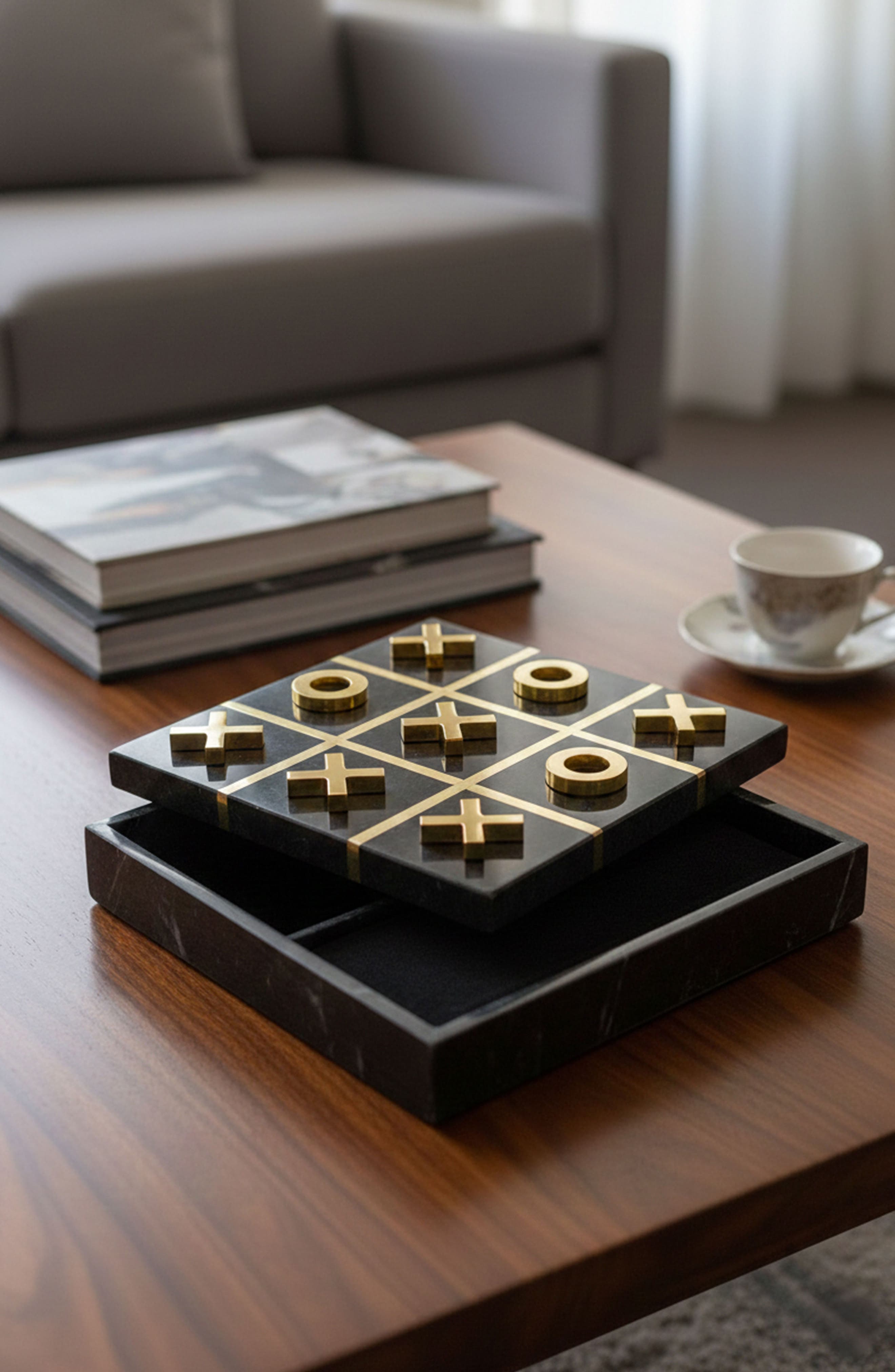 A & B Home Marble Tic-Tac-Toe Game